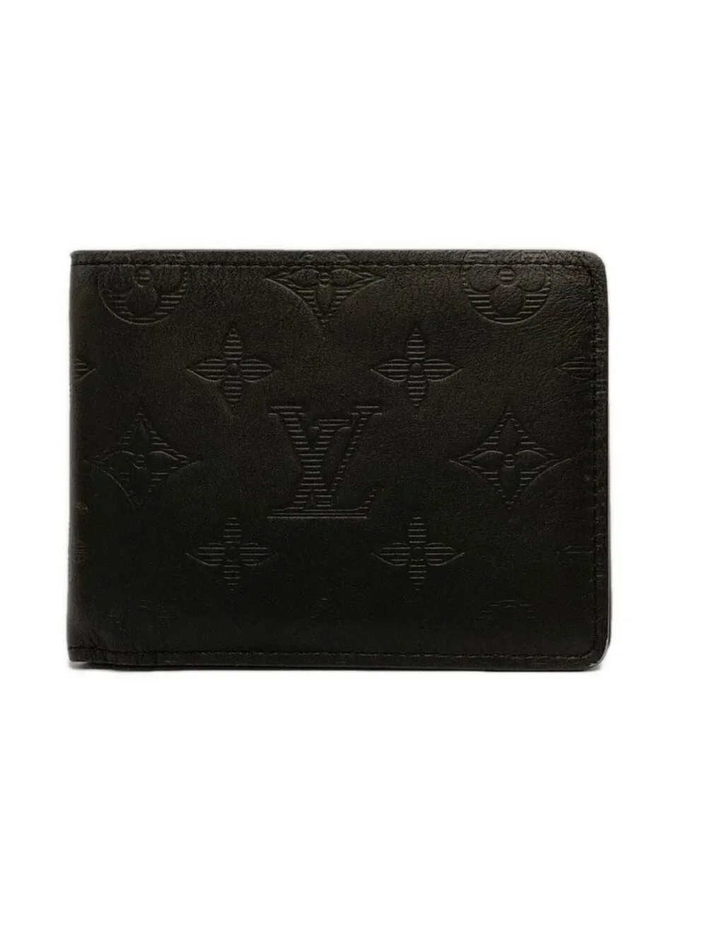 Louis Vuitton Billfold Monogram Shadow Portefeuille Multiple Noir Leather Wallet